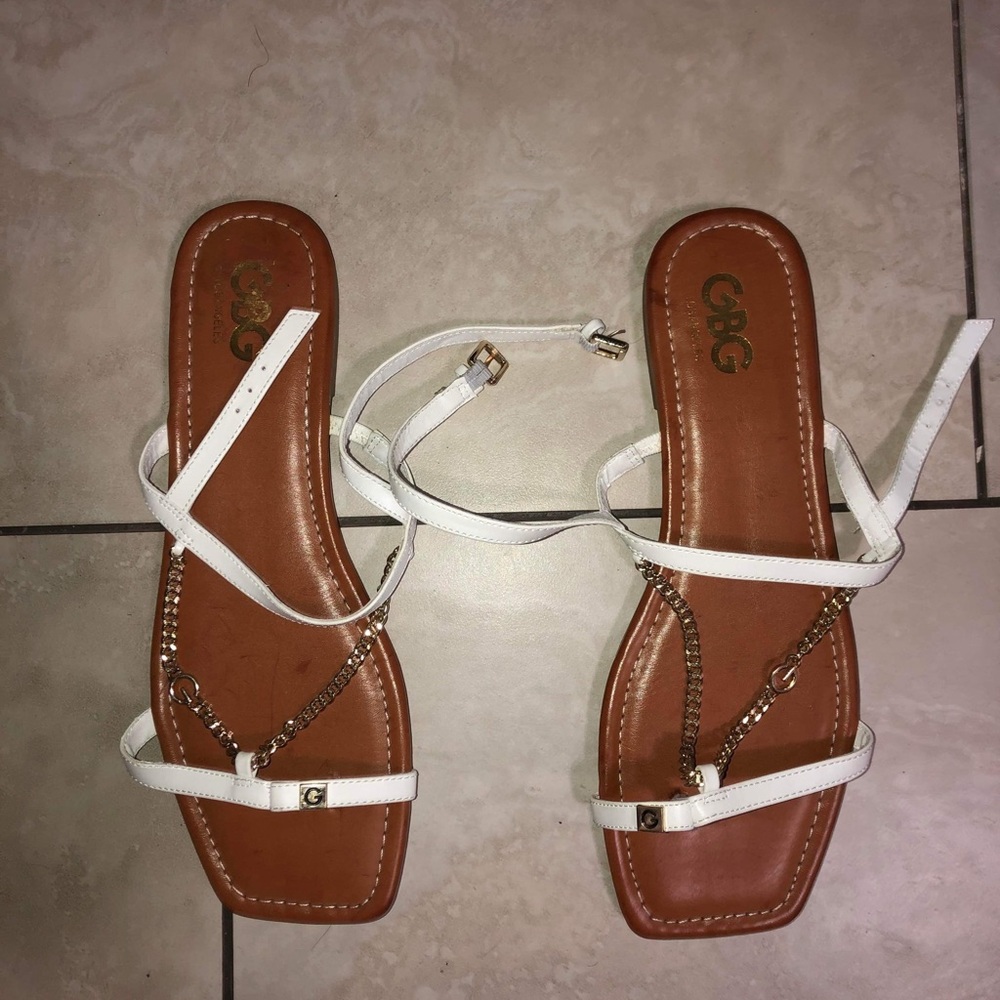 White sandals